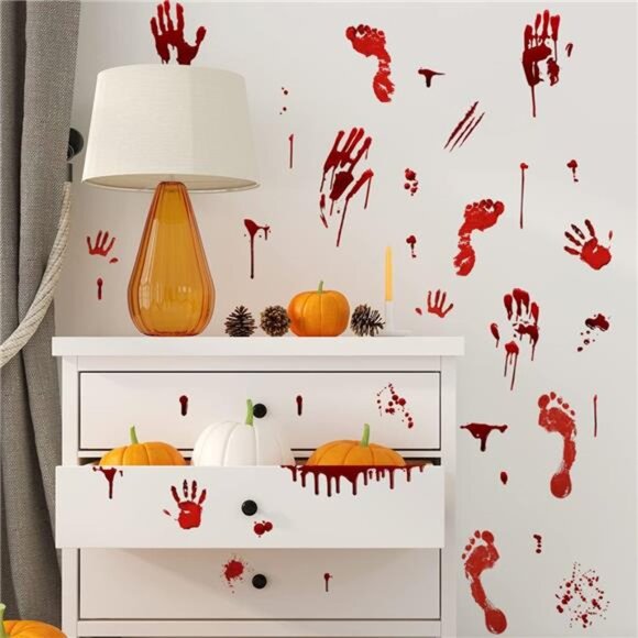 Halloween Bloody Handprint and Footprint Window Stickers - Wall Stickers - Picture 7 of 8